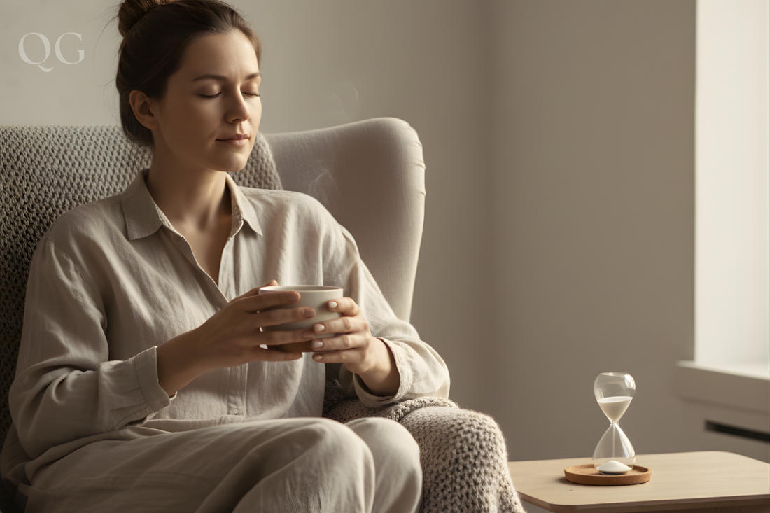 Una persona tomando té (el resultado final de la limpieza digital)